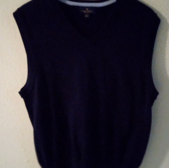 BROOKS BROTHERS Supima Cotton Pullover Vest In Navy Blue |L - Picture 4 of 7